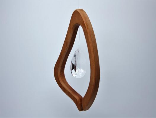 Kristall, Harfe, Kunsthandwerk, Mobile, Holz, Windspiel, Feng Shui, Fensterhänger, Deko, Lichtspiel