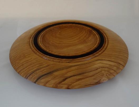 Schale aus Olivesche, Diskusform, Schale aus Holz, Holzschale, Salatschale, Gemüseschale, Obstschale, Gebäckschale, Nudelschale