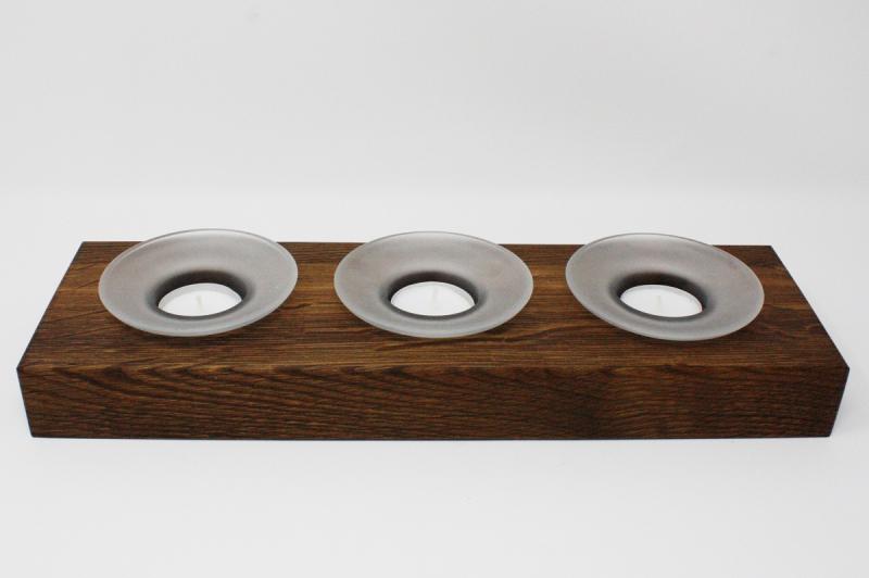 Teelicht-Holz-Kerze-Glas-Licht-Leuchter-Teelichthalter