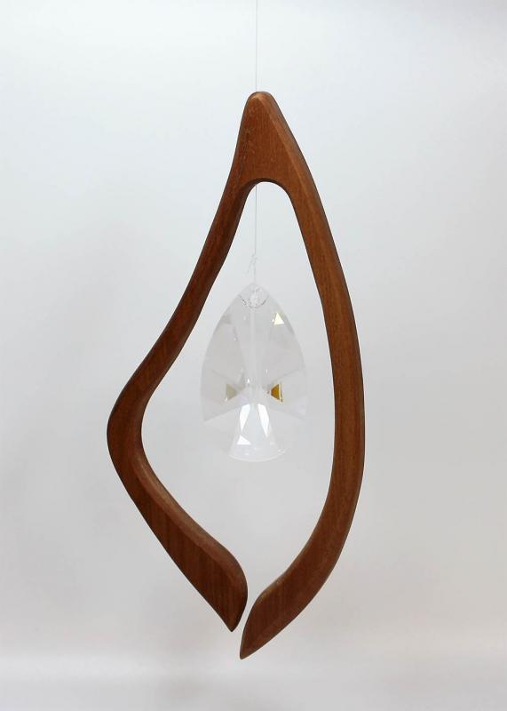 Kristall, Harfe, Kunsthandwerk, Mobile, Holz, Windspiel, Feng Shui, Windspiel, Fensterhänger, Deko, Lichtspiel