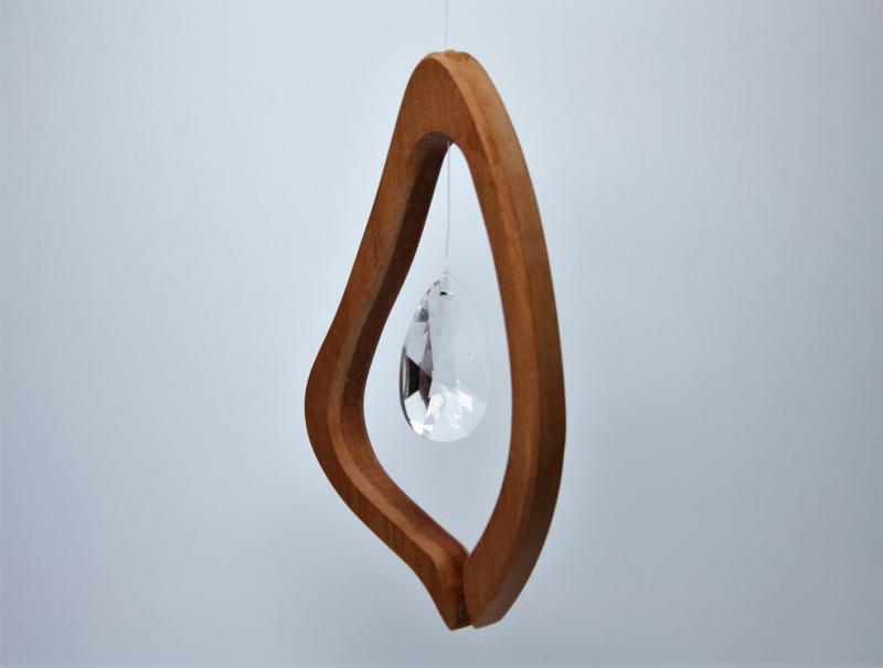 Kristall, Harfe, Kunsthandwerk, Mobile, Holz, Windspiel, Feng Shui, Fensterhänger, Deko, Lichtspiel